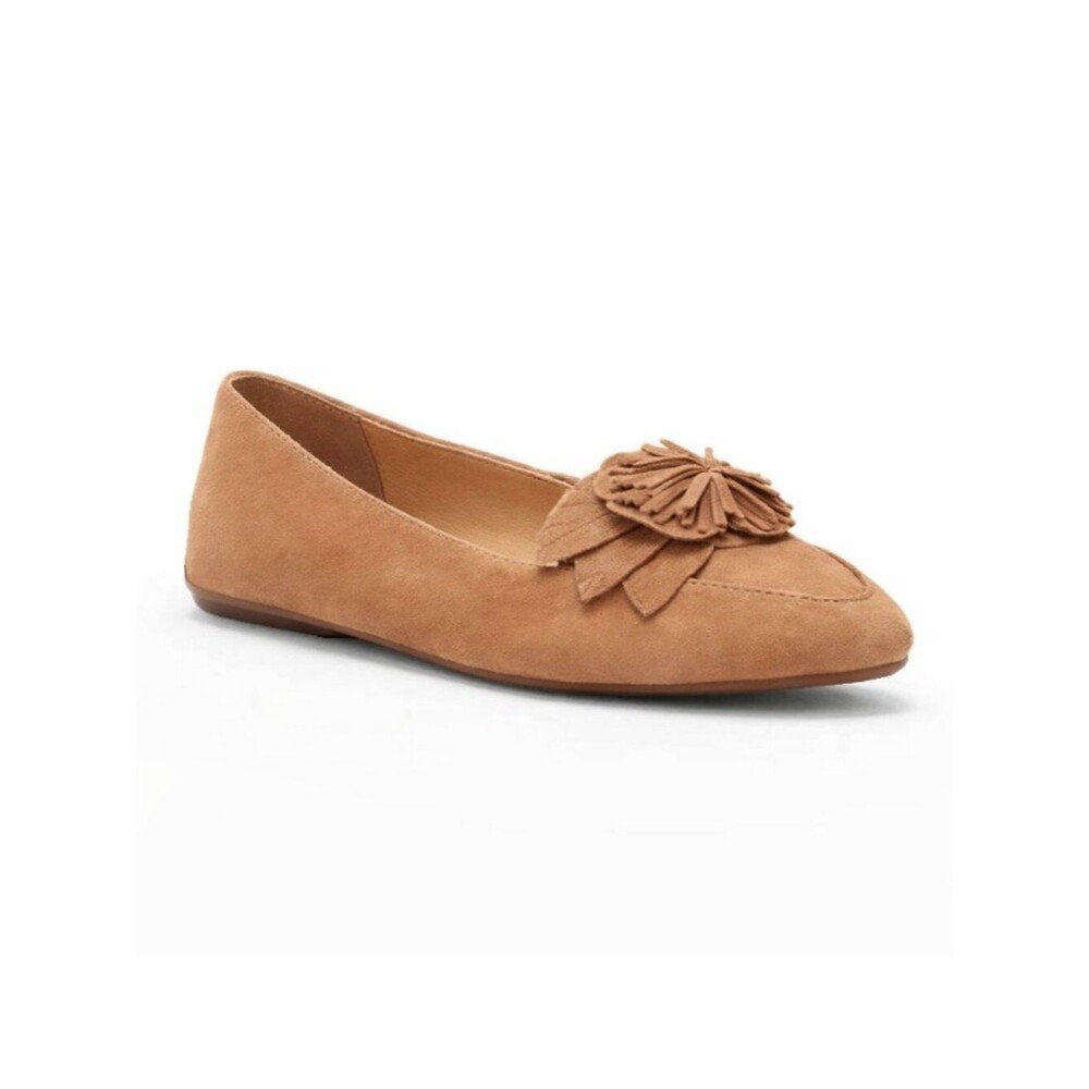 Talbots Francesca Flower Sand Suede Loafers Flats Size 6.5M NIB Driving Flats *